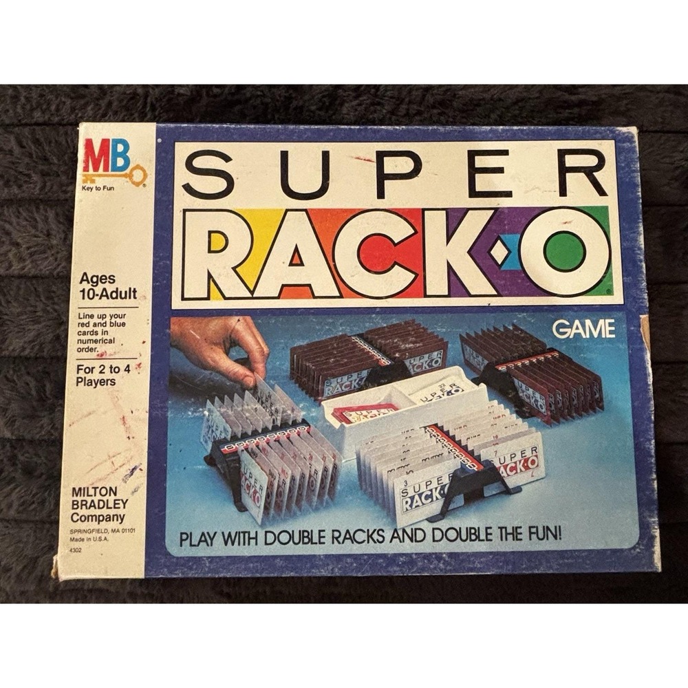 Super Rack-O Game Milton Bradley Double Card Racks Racko 1983 VTG